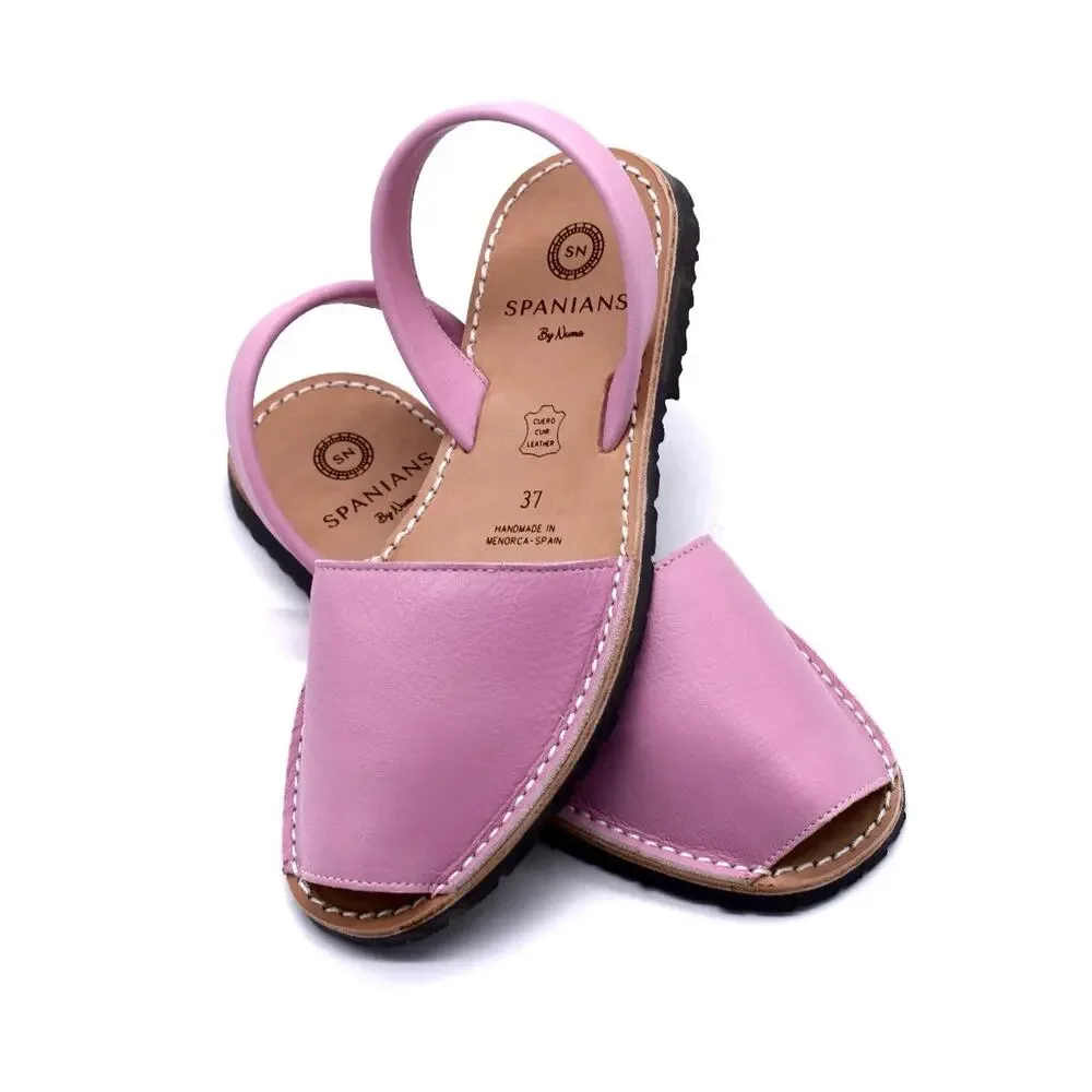 Leather Flat Sandals Baby Pink | Handmade in Spain | Lightweight Sole